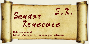 Šandor Krnčević vizit kartica
